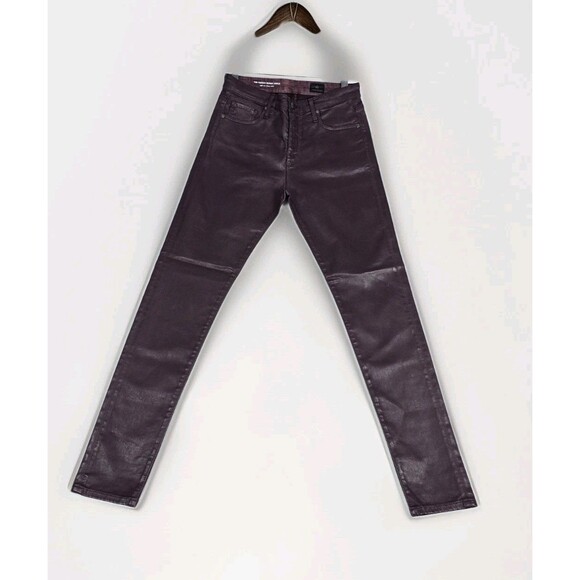 AG Adriano Goldschmied The Farrah Skinny Ankle Coated Jeans Women’s 27R Plum - Picture 3 of 10